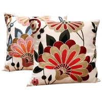 northern europe cotton canvas embroidery flowers pillow cushion decorative sofa cushions home decor throw pillow