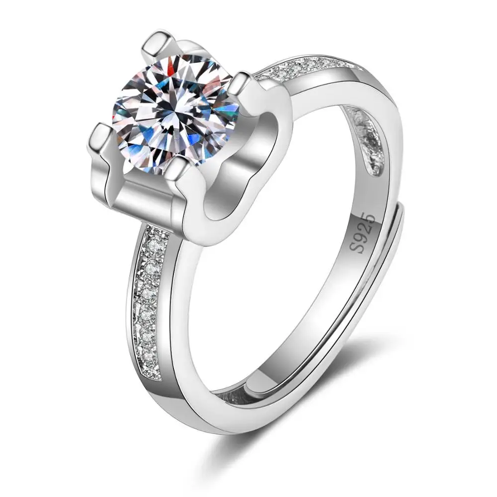 Классическое кольцо из стерлингового серебра S925 пробы с цирконием и