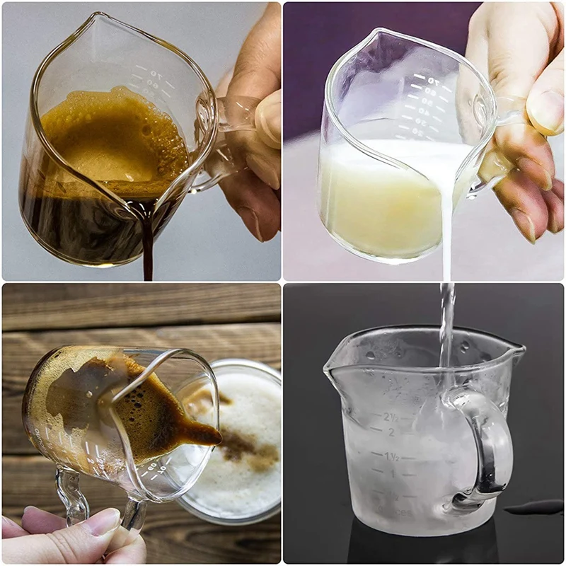 Мерное стекло для эспрессо 1 шт. с розливной ручкой и кружка-дозатор кофе из