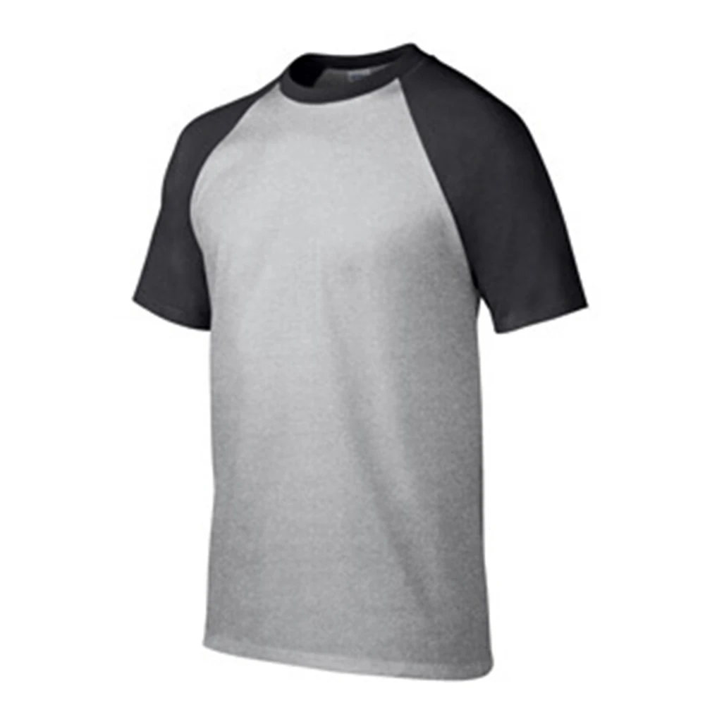 Мужская хлопковая Футболка реглан с круглым вырезом свободная Однотонная