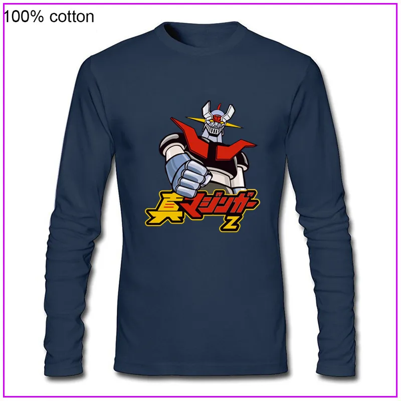 Новинка 2020 футболка из 100% хлопка с круглым вырезом японского аниме Mazinger Z длинным