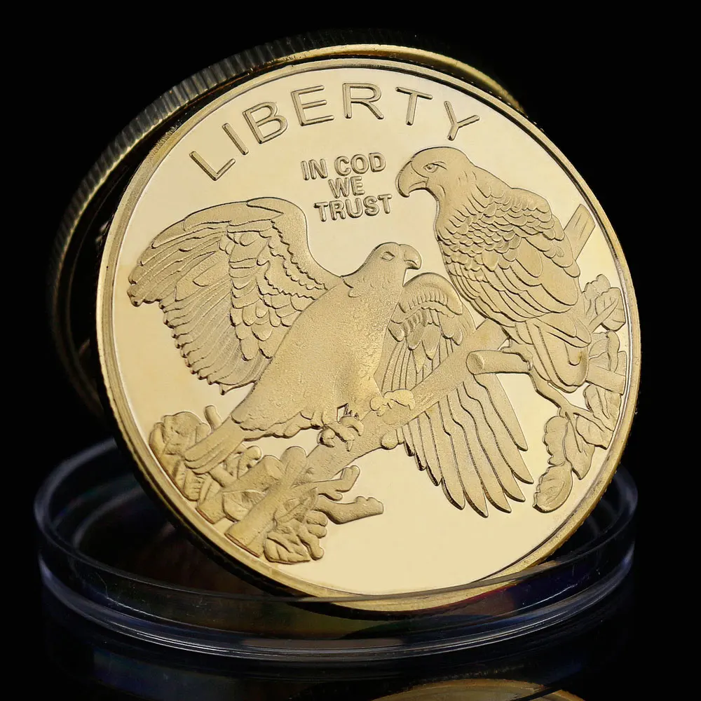 Позолоченная монета свободы сувенир белоголовый орел в Бог мы доверяем США