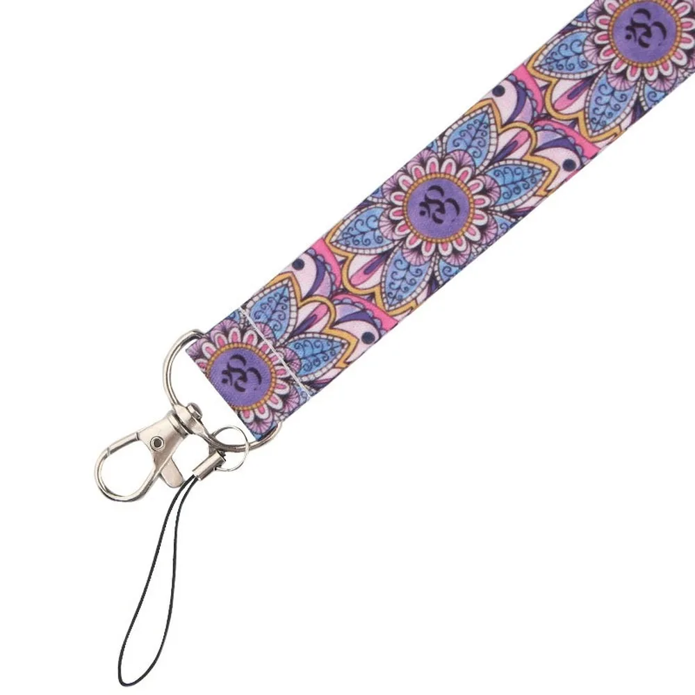 Красивый шнурок с цветами для ключей от телефона полноцветный индивидуальный