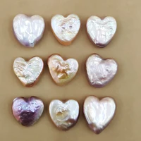 1pcs natural shell baroque pearl love heart shape hand carved irregular straight hole beads diy necklace jewelry accessories