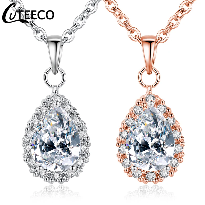 CUTEECO 2019 женское ожерелье в виде капли воды блестящее с подвеской свадебное