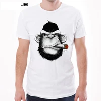 new arrivals men t shirt fashion cigar monkey printed t shirt short sleeve o neck tops funny animal tee