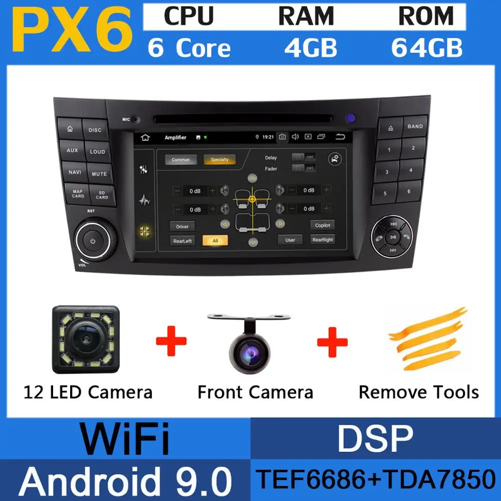 PX6 5 USB порт Android 9,0 PX6/Восьмиядерный 4 Гб ram автомобильный dvd-плеер для Mercedes Benz W211 W463 W219 W209 E G CLK CLS класс Автомагнитола - Цвет: PX6