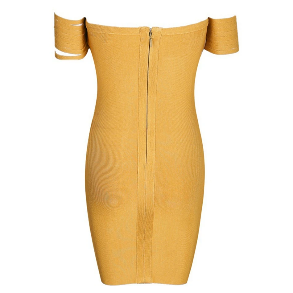 Пикантные с открытыми плечами Для женщин Бандажное платье Bodycon Slash шеи Bavkless Мини-платья знаменитости вечерние Клубные пикантные без рукавов Vestido HL