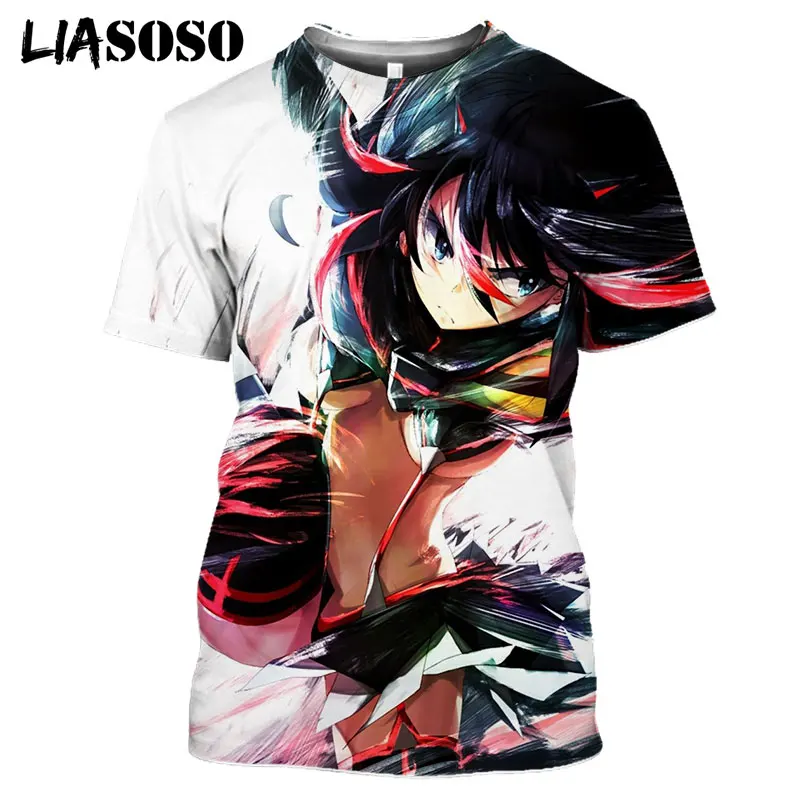 

LIASOSO Unisex Anime Kill La Kill Kawaii Casual Fashion T-shirt Harajuku Tee Cosplay T Shirts Streetwear Hip Pop Tops 3D Print