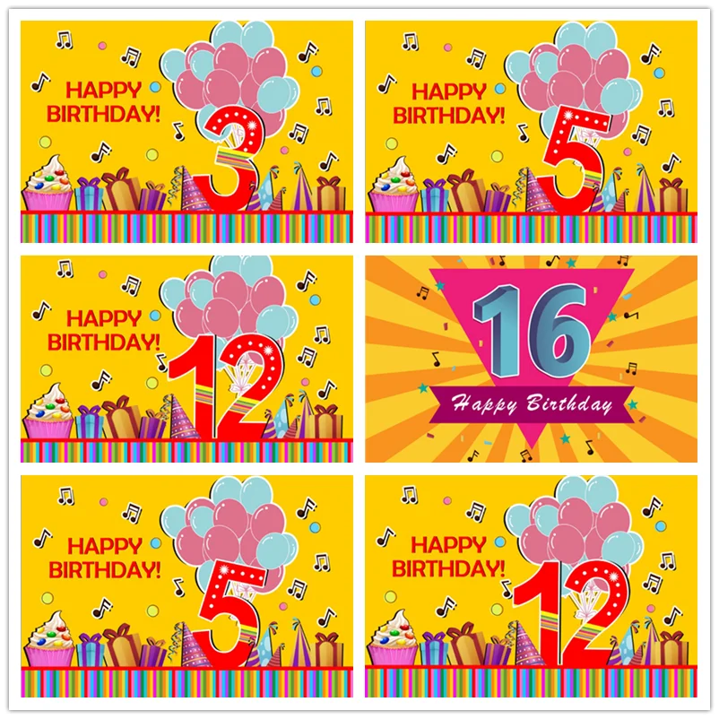 

Music Notes Balloons Birthday Party Baby Shower Poster Photography Backdrop Customized Photography Background For Photo Studio