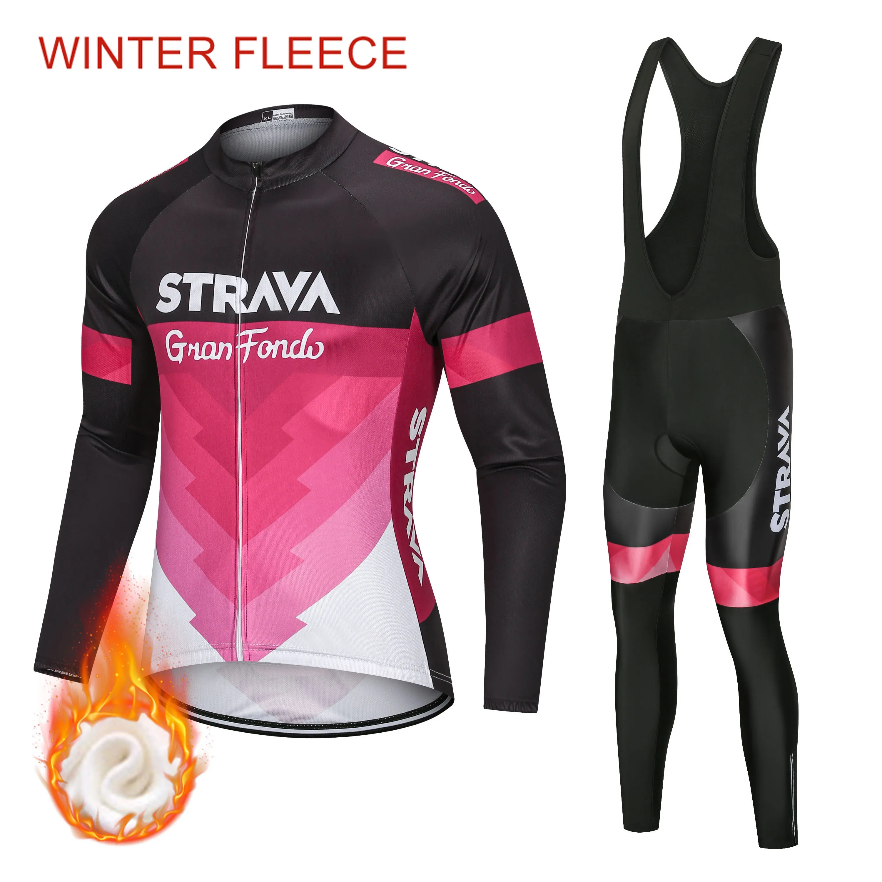 

Новый зимний теплый флисовый комплект STRAVA, одежда для велоспорта, мужской костюм из Джерси, спортивная одежда для езды на велосипеде и горно...