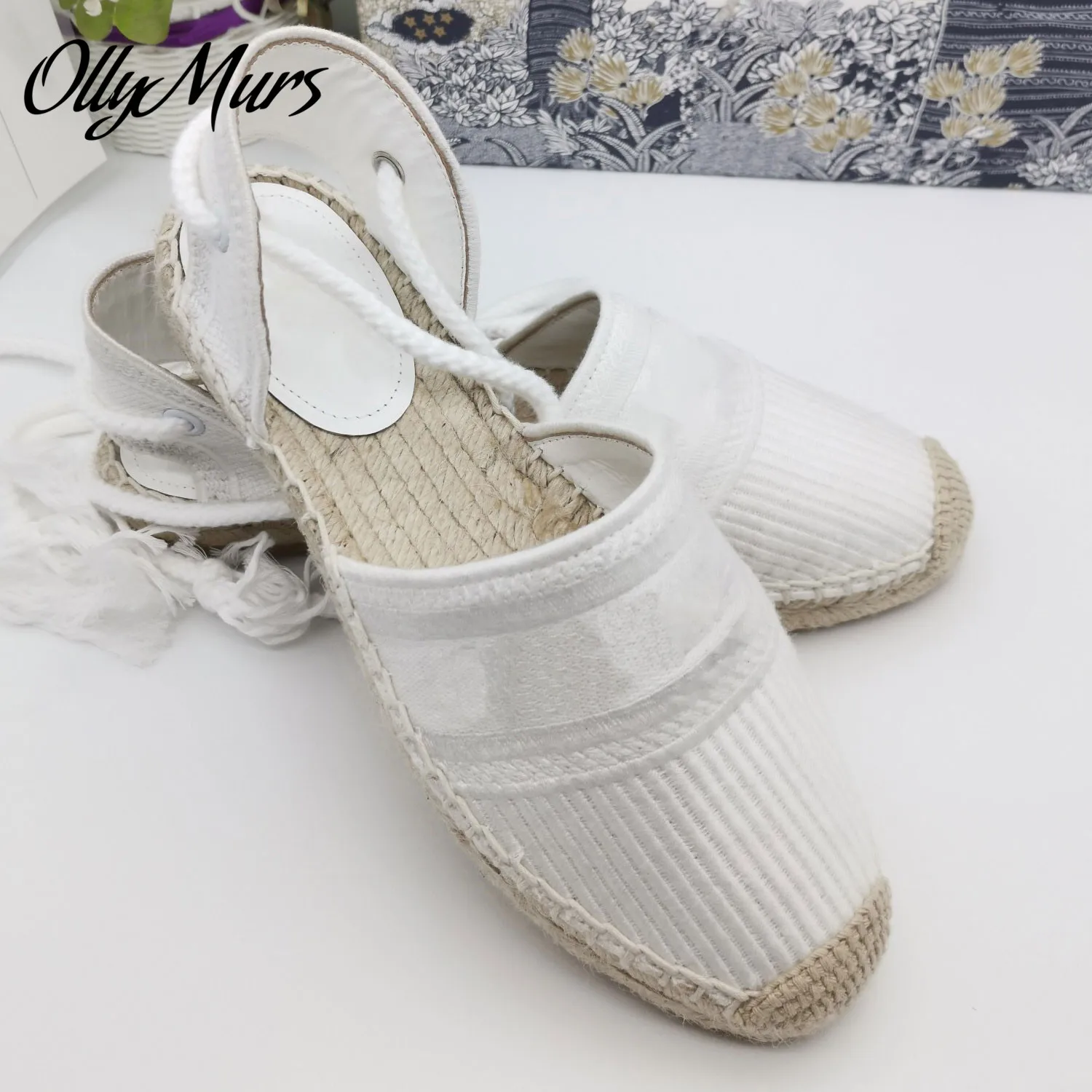 

Prowow New Summer Rome Gladiator Lace Up Luxury Brand Espadrilles Flats Sandals Shoes Women