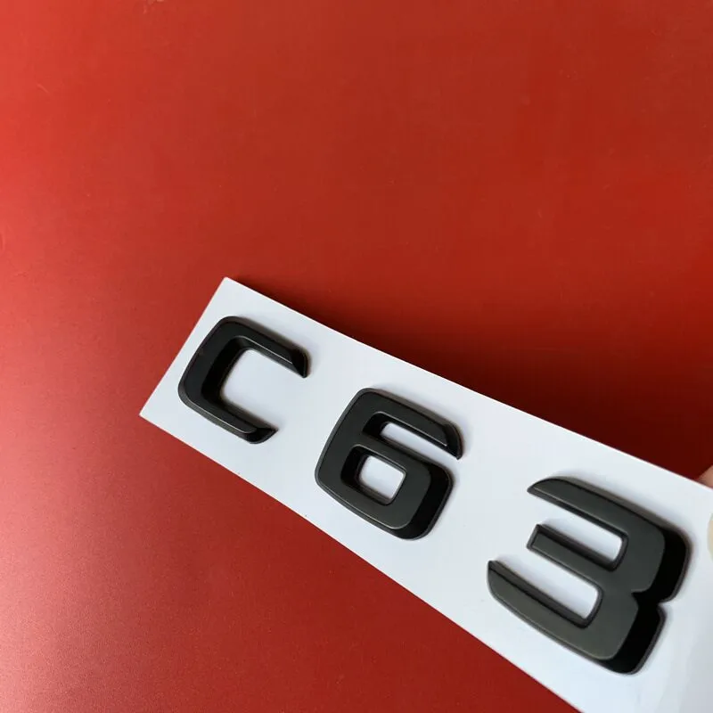 Хромированная матовая черная буква C63 6 3 эмблема крыла знак наклейка на
