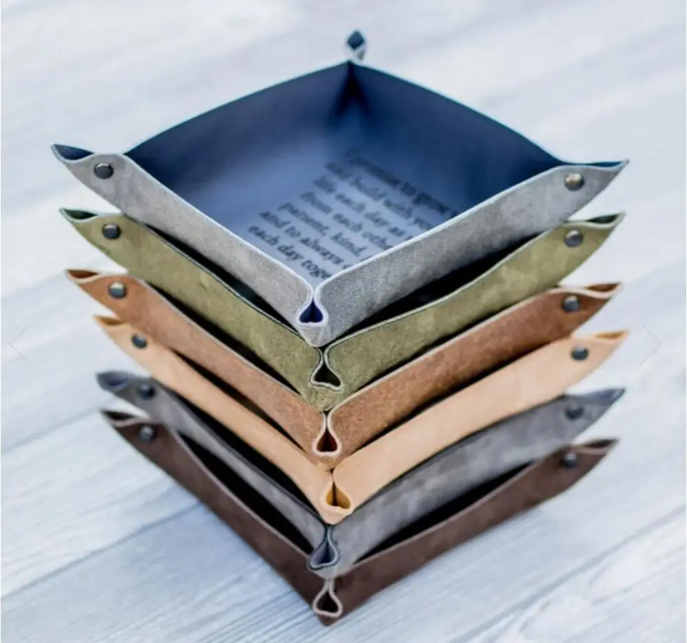 Персонализированный кожаный поднос для парковщика персонализированный чехол