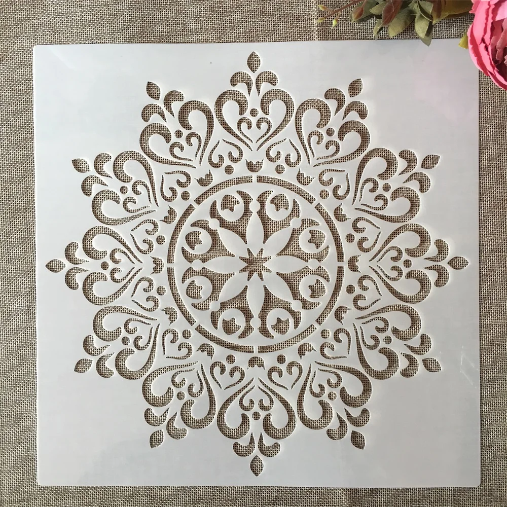 

30*30cm Geometry Mandala Heart Crown DIY Layering Stencils Painting Scrapbook Coloring Embossing Album Decorative Template