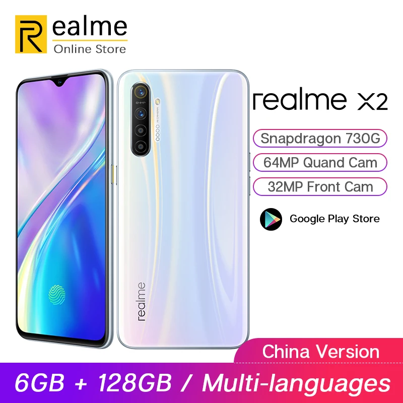 Realme X2 X 2 6GB 128GB Snapdragon 730G смартфон Восьмиядерный 64MP Quad Cams 6 4 ''телефон nfc 4000mAh 30W VOOC