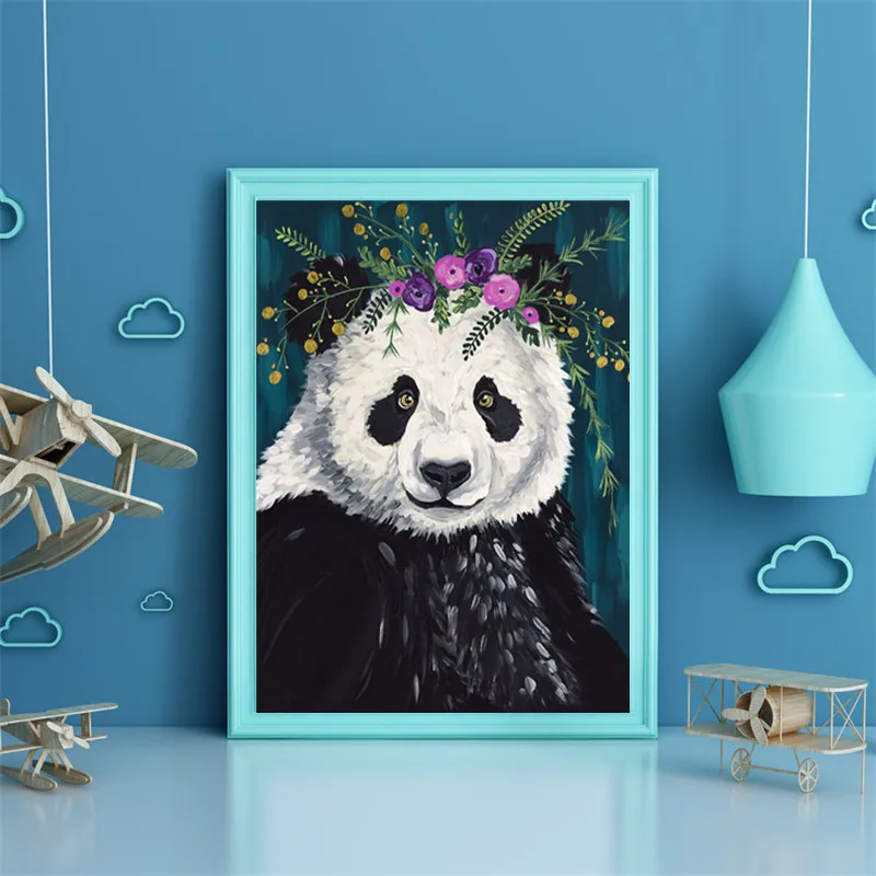 

DIY 5D full circle diamond painting embroidery cartoon animal giant panda pattern cross stitch mosaic rhinestone home decoration