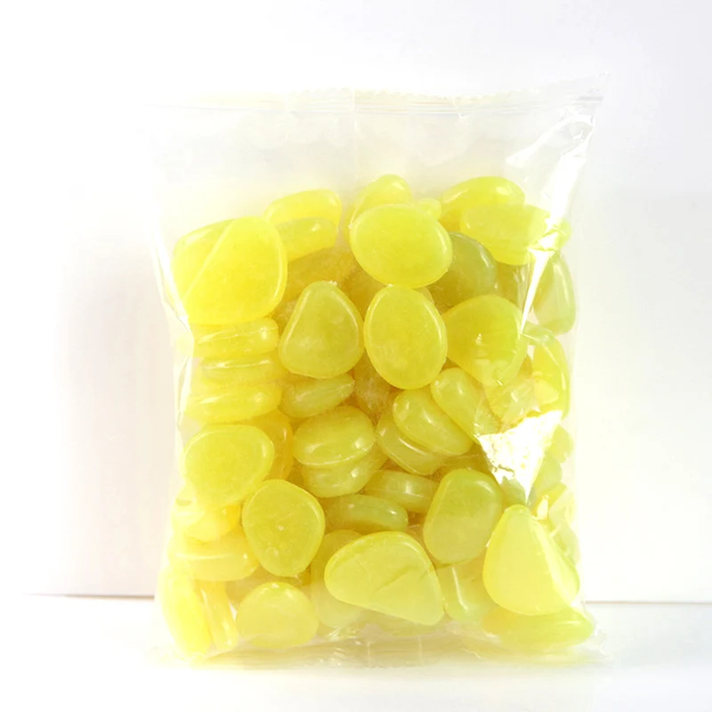 Yellow 50 шт./компл. Аквариум Украшение светится в темноте камень аквариум аксессуары искусственная светящаяся галька камень дорожки Декор - Цвет: Yellow