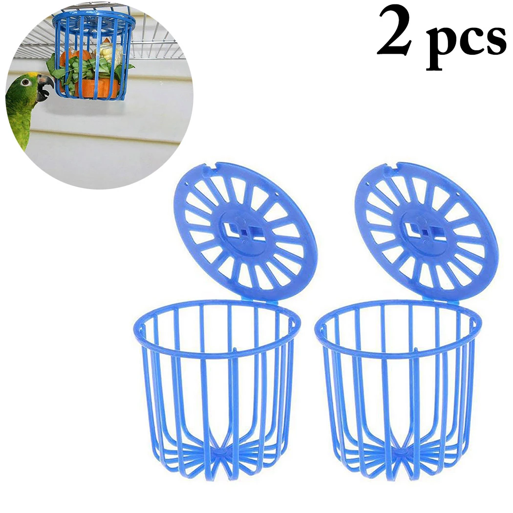

2Pcs/Set Bird Fruit Vegetable Feeder Multi-Purpose Cage Hanging Toys Basket Parrot Feeder Pet Feeding Supplies Pet Accessories