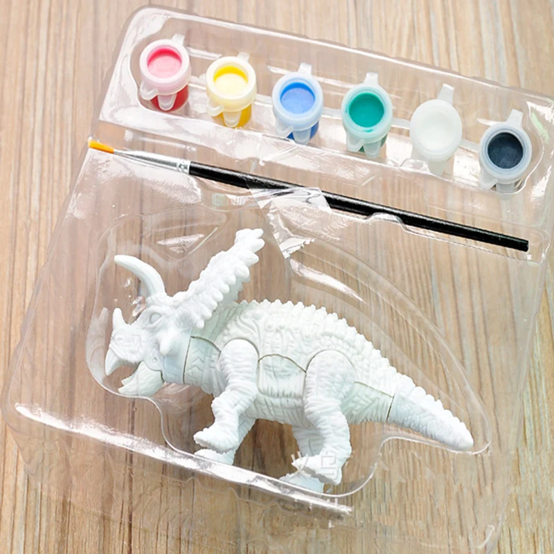 Пластиковая модель динозавра ручная роспись ручки цветной пластырь детская