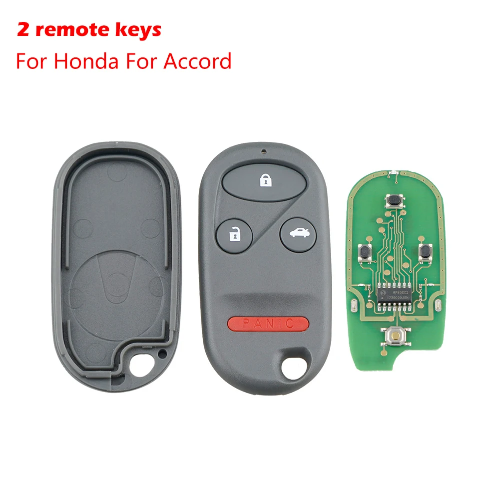 

2x For Honda For Accord 98 99 00 2001 2002 Remote Car Keyless Entry Key Fob Key Shell Car Key Bag Key Holder Key Organizer