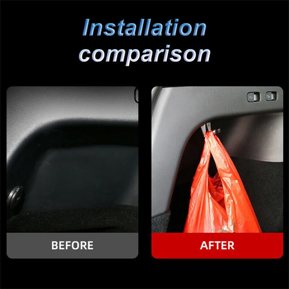 

1pcs Hook ABS Plastic Accessories Bag Black Car Cargo Holder Organizer