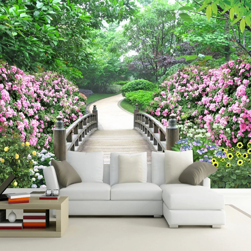 

Vinyl Wall Stickers Park Landscape Waterproof Wall Mural For House Decoration