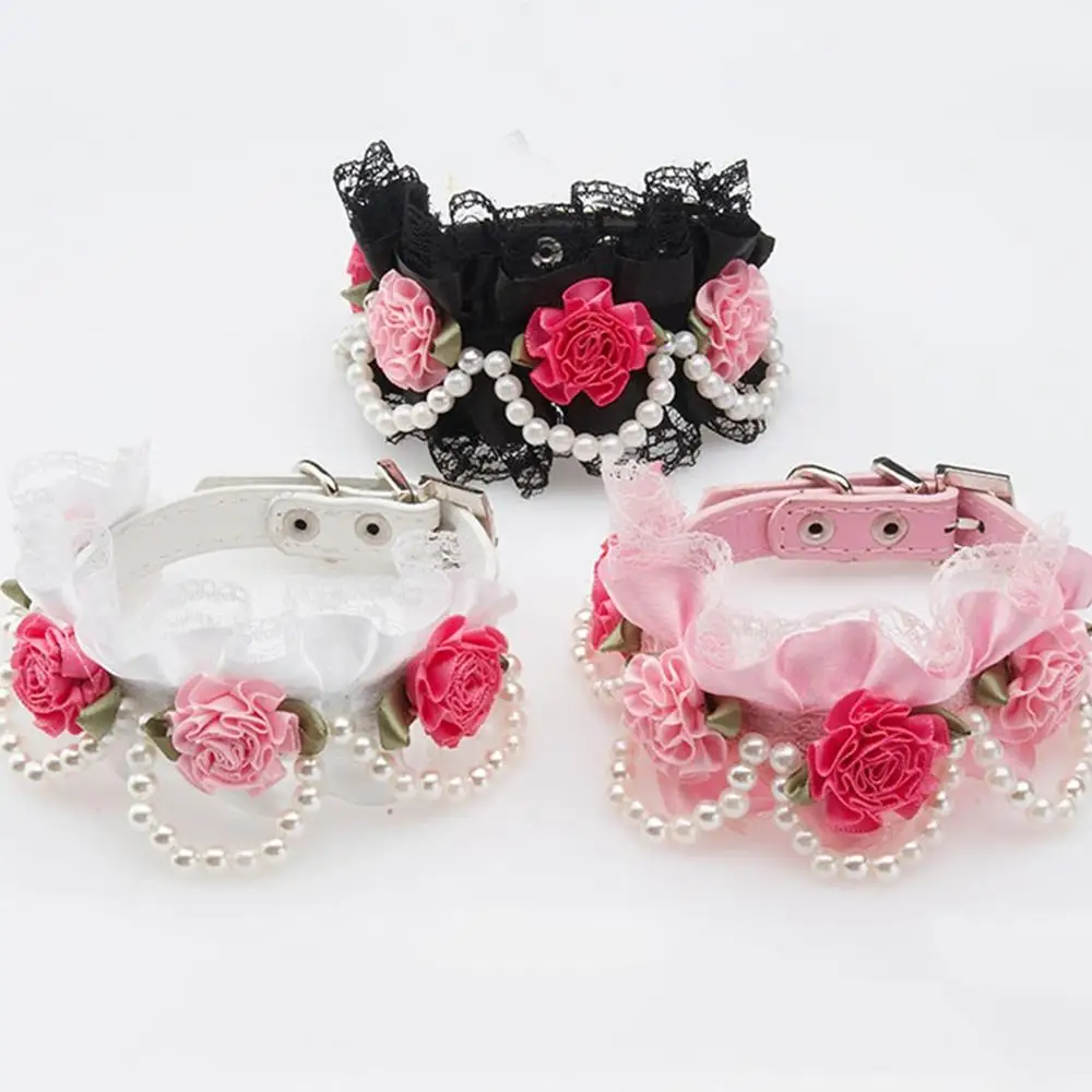 Ошейник кружево для собак и кошек 1 шт. цветок роза ошейник модные ошейники из