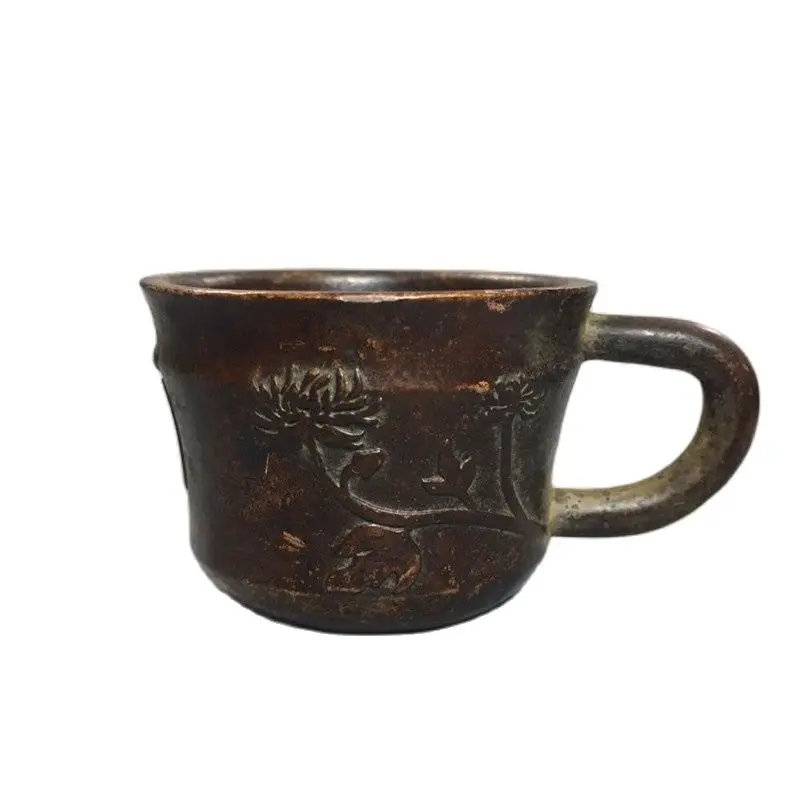 

Chinese Old Copper Collection Pure Copper Daisy Cup