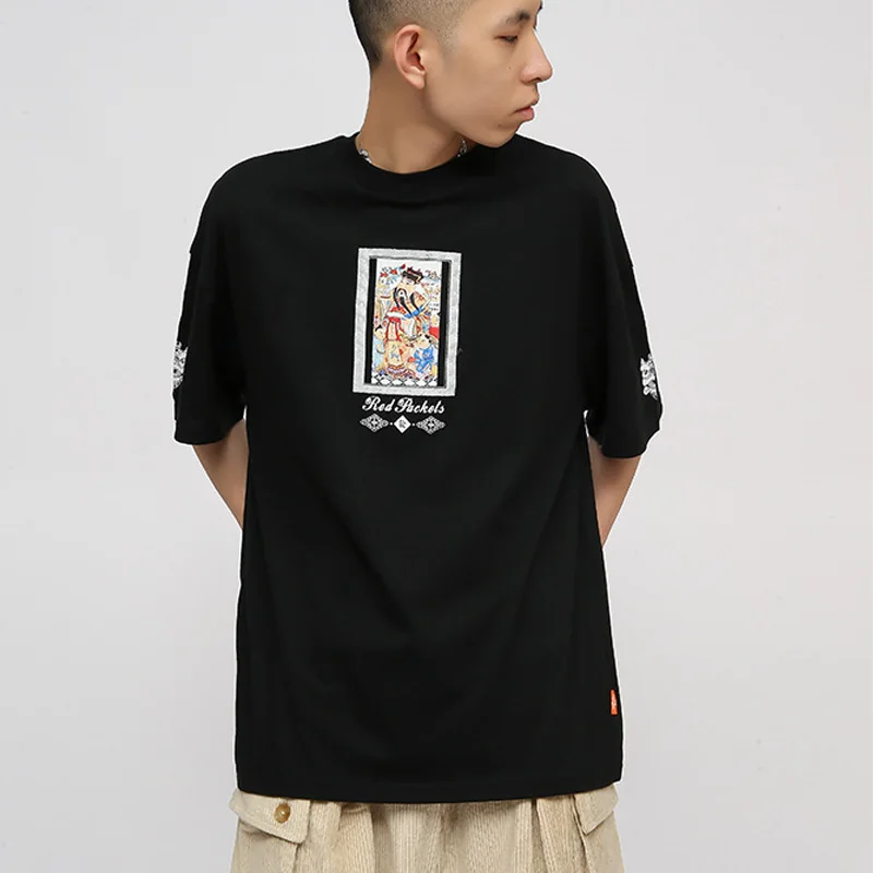 Оригинальная футболка с принтом в стиле хип-хоп коротким рукавом мужская летняя