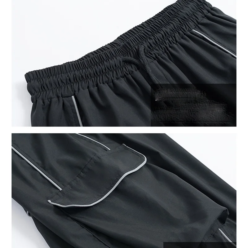 

Spring Reflective Big Pocket Cargo Pants Loose Casual Female Straight Pants Slim High Waist Harem Pants Women Hip Hop Sweatpants