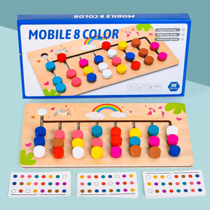 

Montessori Toy Colors Fruits Double Sided Matching Game Logical Training Teaching Aids Kids Educational Toys Children Wooden Toy