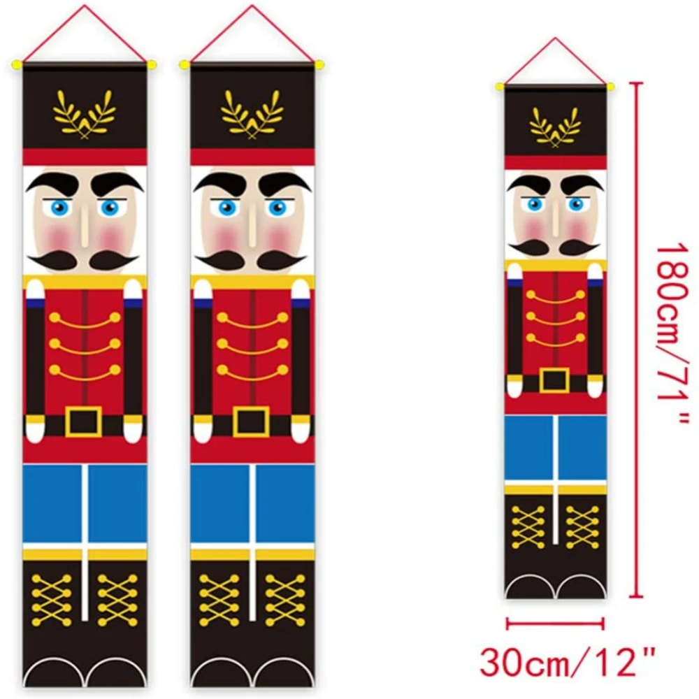 Christmas Porch Sign Soldier Model Nutcracker Hanging Banners For Holiday Home Indoor Outdoor Wall Decoration | Дом и сад