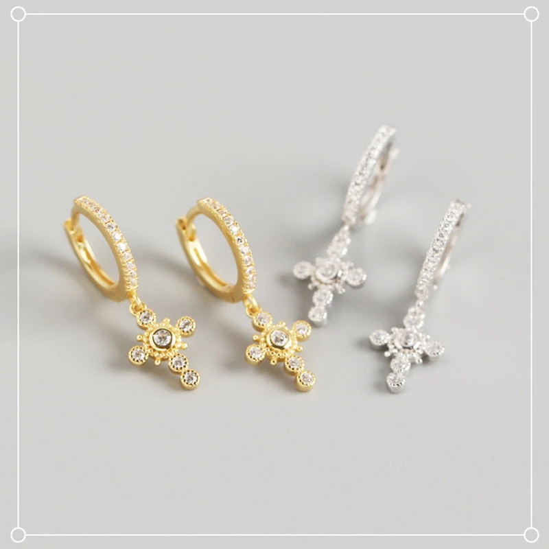 Женские серьги кольца из серебра 925 пробы с фианитами|Серьги-кольца| |