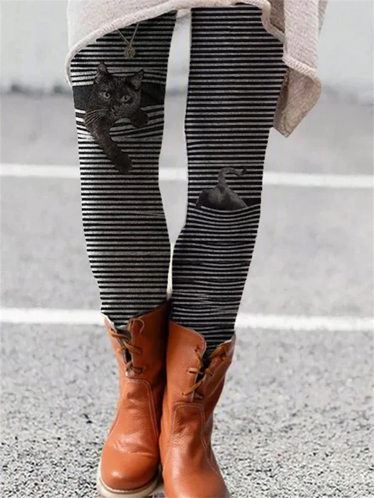 

2021 factory wholesale women's trousers European and American style foreign trade women's multi-color printing elastic all-match