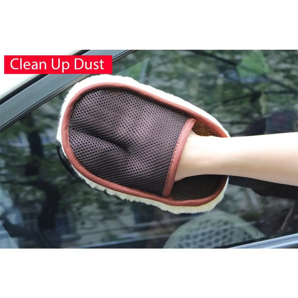 Шерстяная перчатка для мытья машины автомобиля-вытирание воском чистая