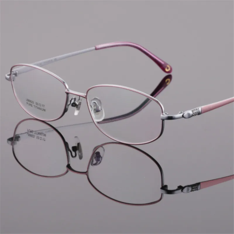 Титановые очки высокого качества женские по рецепту в полной оправе из чистого