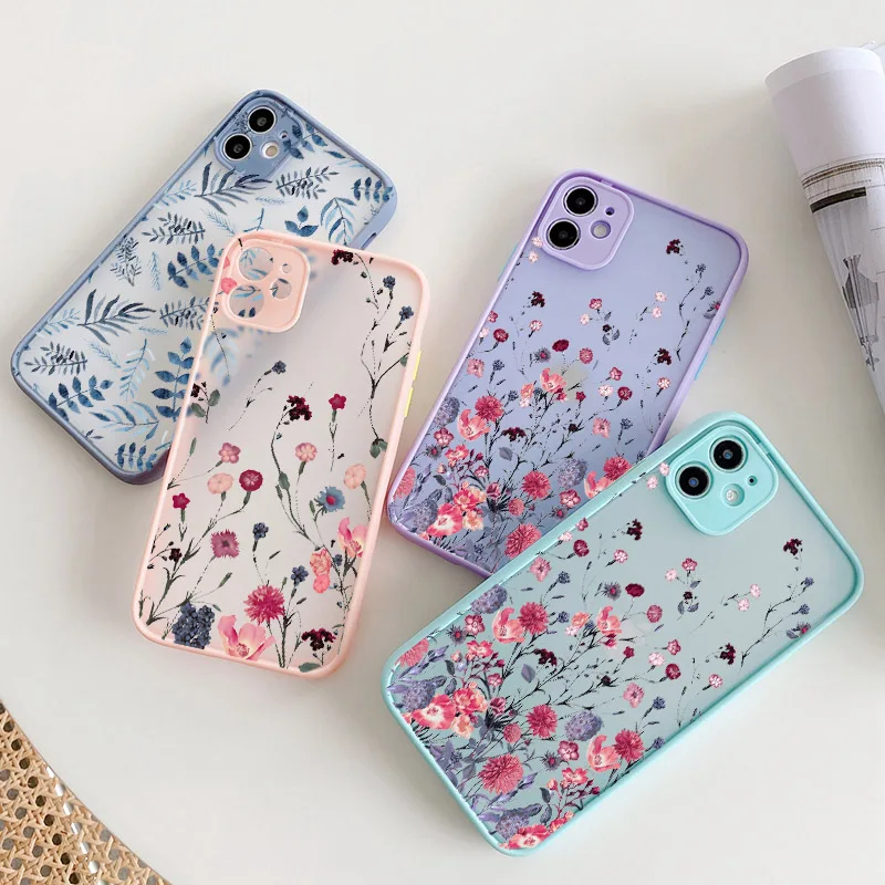 hand painted phone case for iphone x xs max xr flower cover hard shockproof case for iphone 6s 7 8 plus se 2 13 12 11 pro max free global shipping