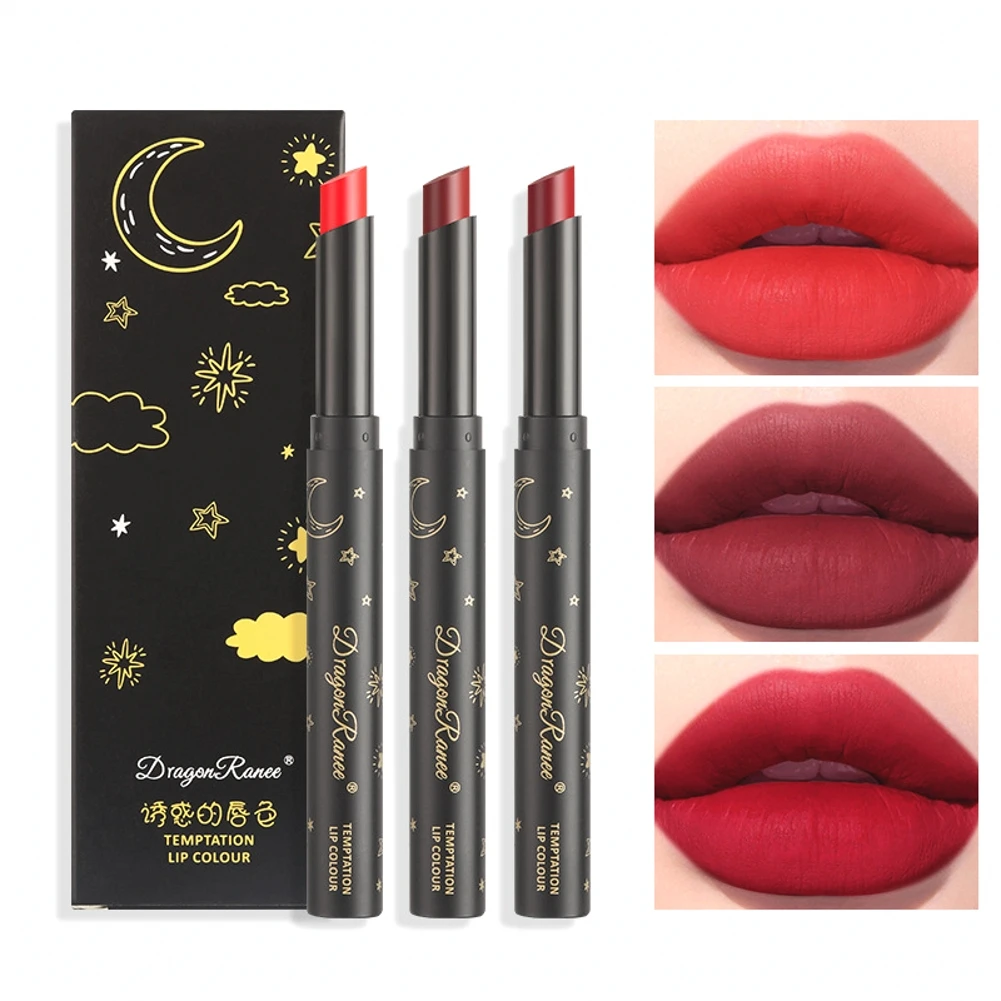 

3PCS/Set Matte Lipstick Set Waterproof Long-lasting Lip Cosmetics Permanent Easy To Color Cream Lips Stain Makeup Set