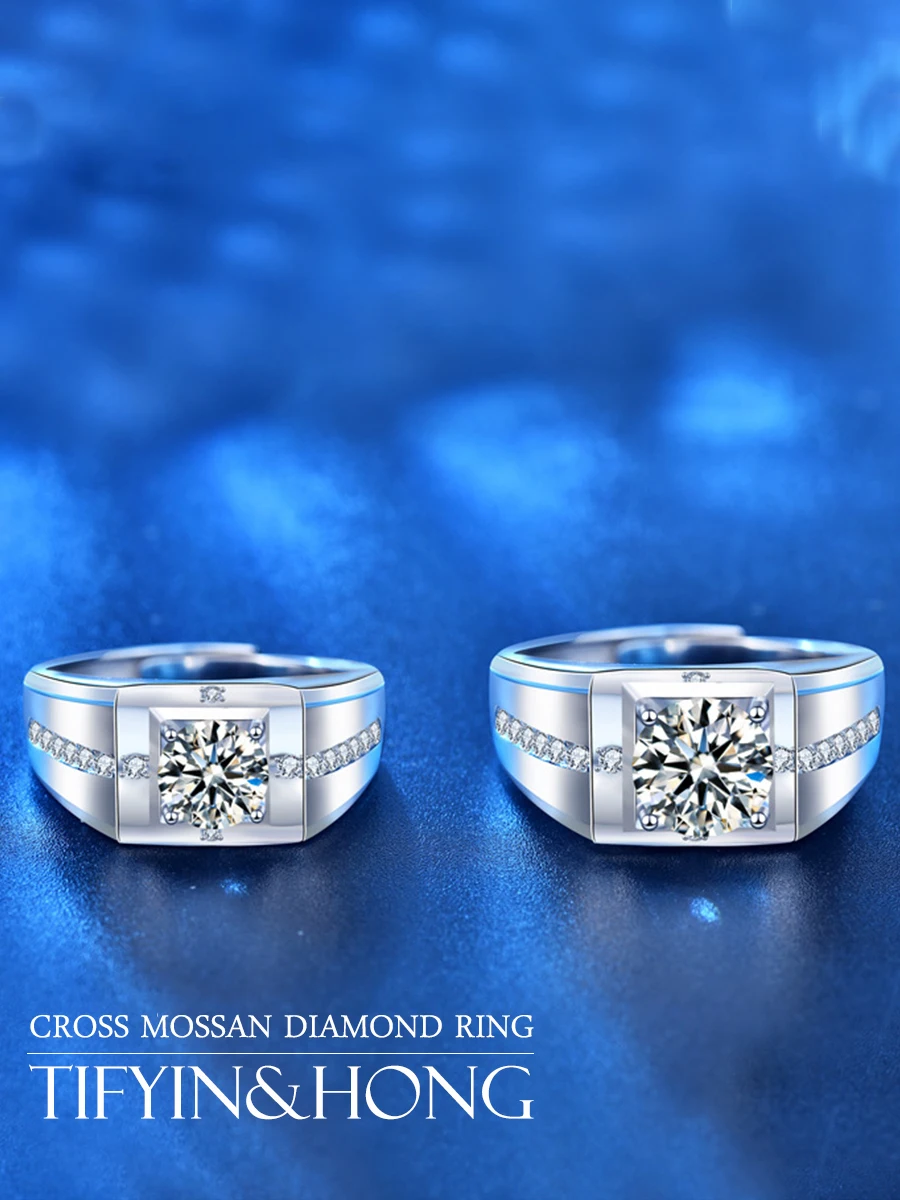 

2021 Trend Luxury Brand Jewelry Knuckle Moissanite Adjustable size Ring Couple Unisex Unisex 925 Sterling Silver Ring