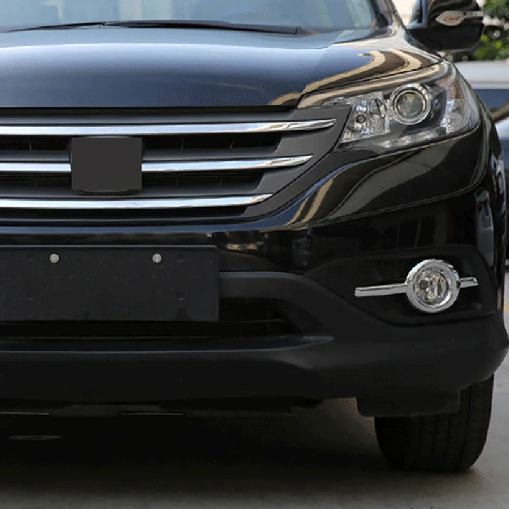 auto part front fog light frame cover abs chrome front lamp cover trims accessories for honda cr v crv 2012 2013 2014 free global shipping
