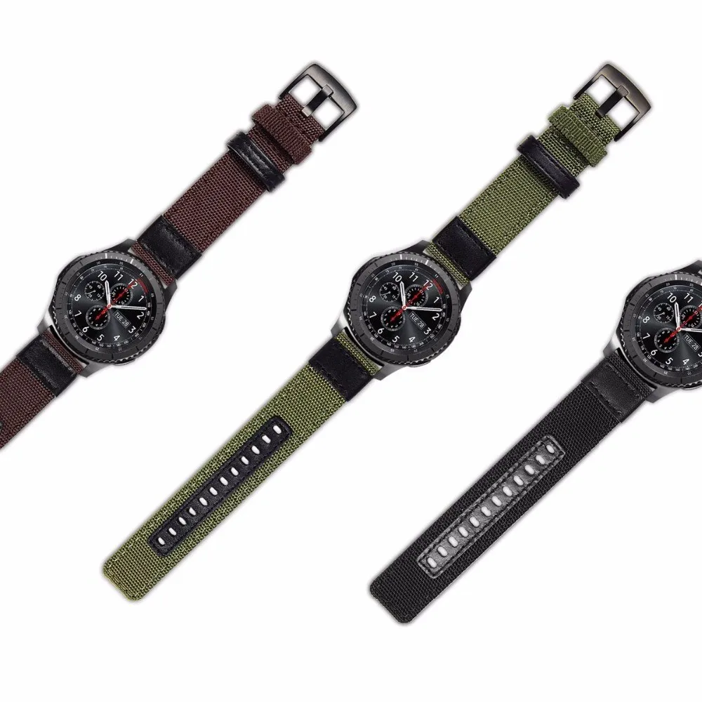 

Ремешок нейлоновый для Samsung Watch Galaxy 4/3/46 мм/Active 2/Gear S3/Amazfit, браслет для наручных часов huawei gt 2 42 мм, 20 мм 22 мм
