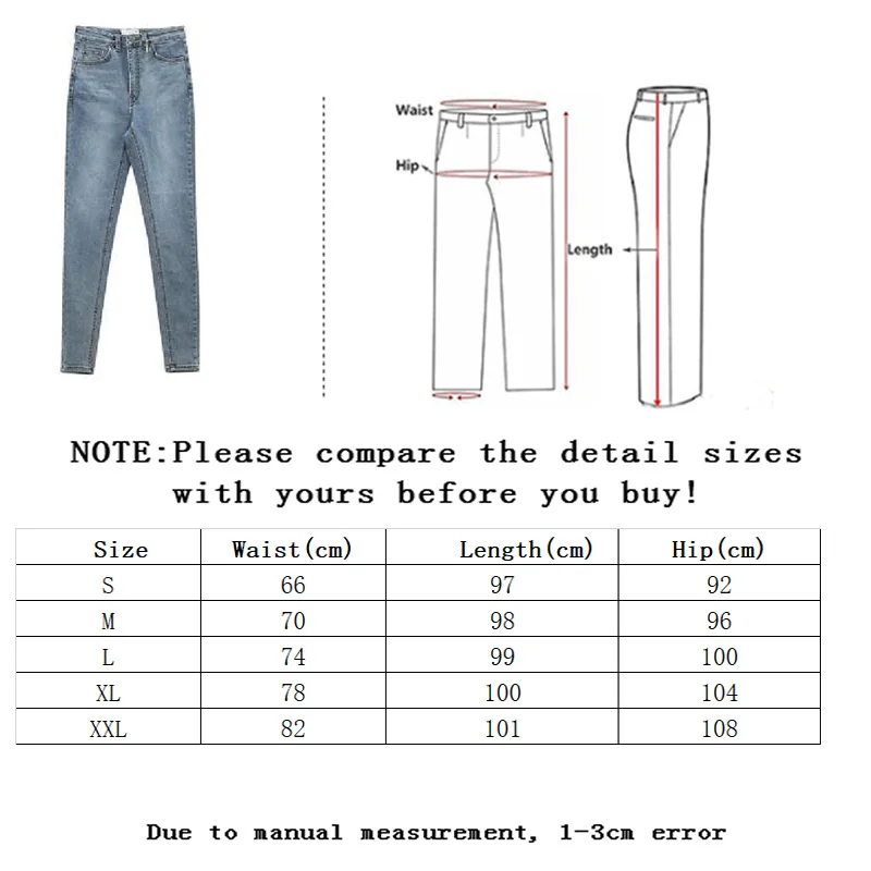 

Zoulv Washed Elastic Slim Pencil Trousers Classic Retro High-Waisted Stretch Jeans with Small Feet Stretch Skinny Denim Pants