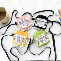 small children jelly bags 2022 lovely new boys girls baby transparent shoulder diagonal bag accessories wallet