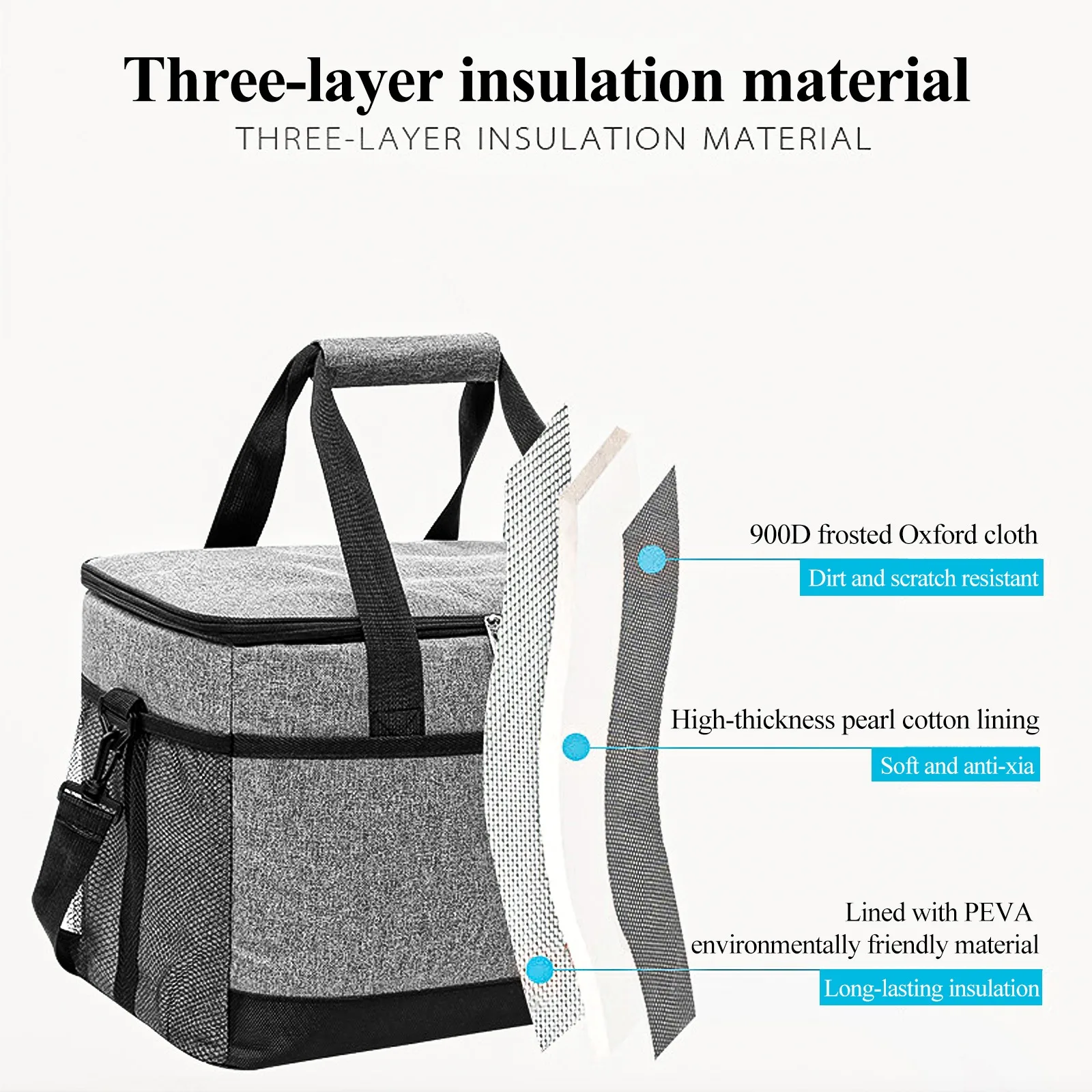 

Large Capacity Lunch Cooler Bag Oxford Insulation Picnic Ice Pack Food Thermal Bag Drink Carrier Insulated Bag Food Delivery Bag