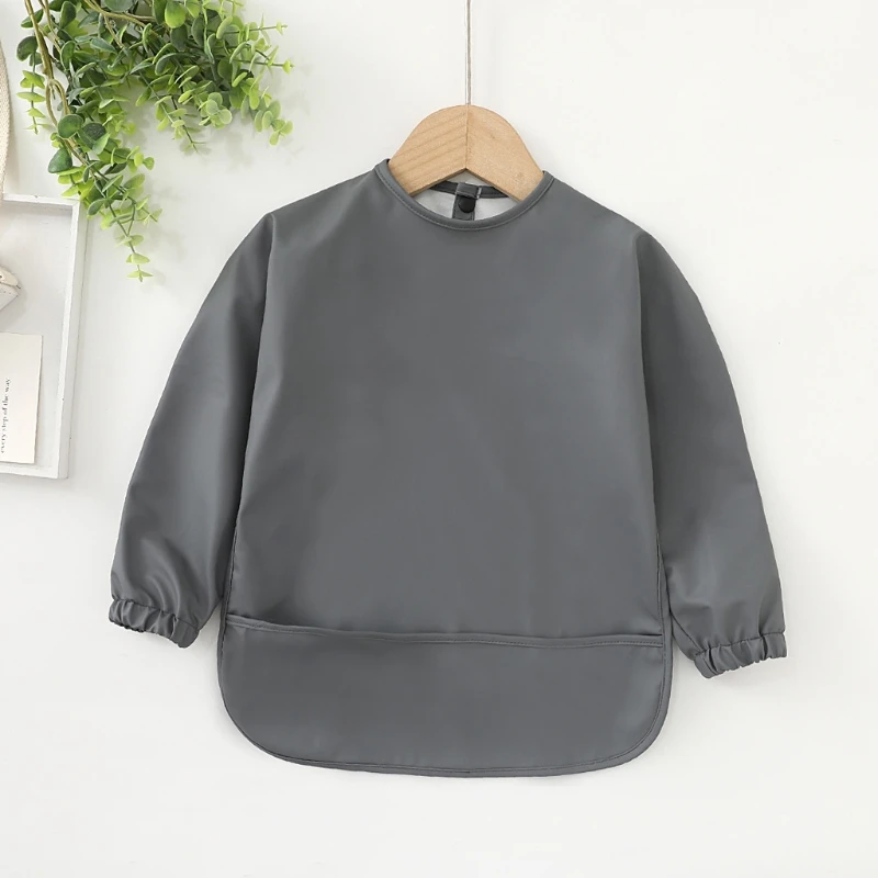 

Baby Long Sleeve Bib Toddler Waterproof Smock with Pocket Infant Feeding Apron