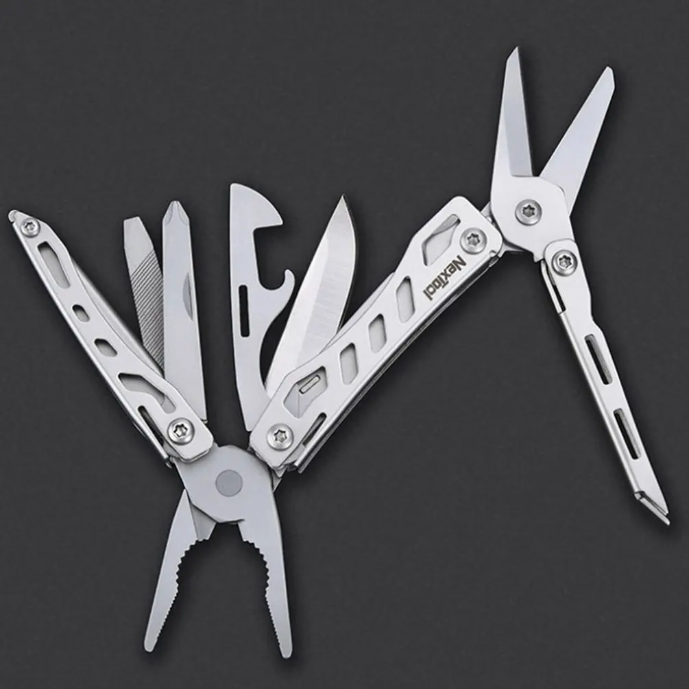 

New 10 In 1 Multi-Function Tool Outdoor Folding Hand Tool Set Mini Wire Cutter Screwdriver Pliers Bottle Opener Knife Scissor