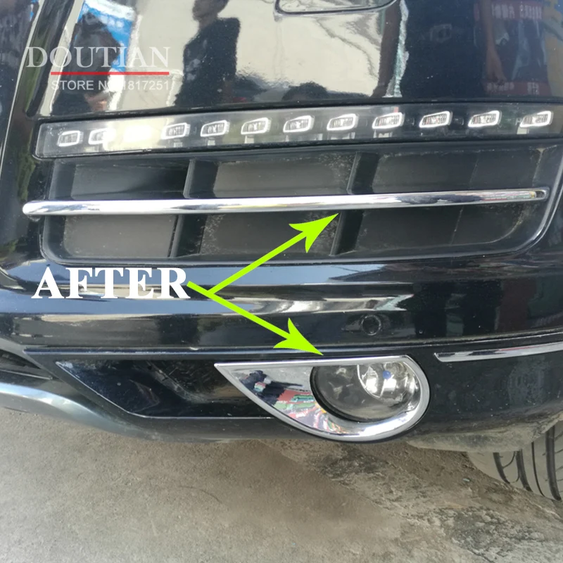 

Car Front Grille Trims For Audi Q7 2012 2013 2014 2015 Front Bumper Air-inlet Grille ABS Chrome Car Styling 4pc