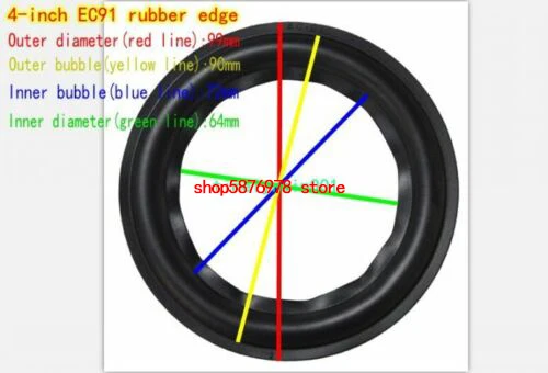

1pcs 4" inch Speaker rubber Edge Speaker surround Home Audio repair Anti-side