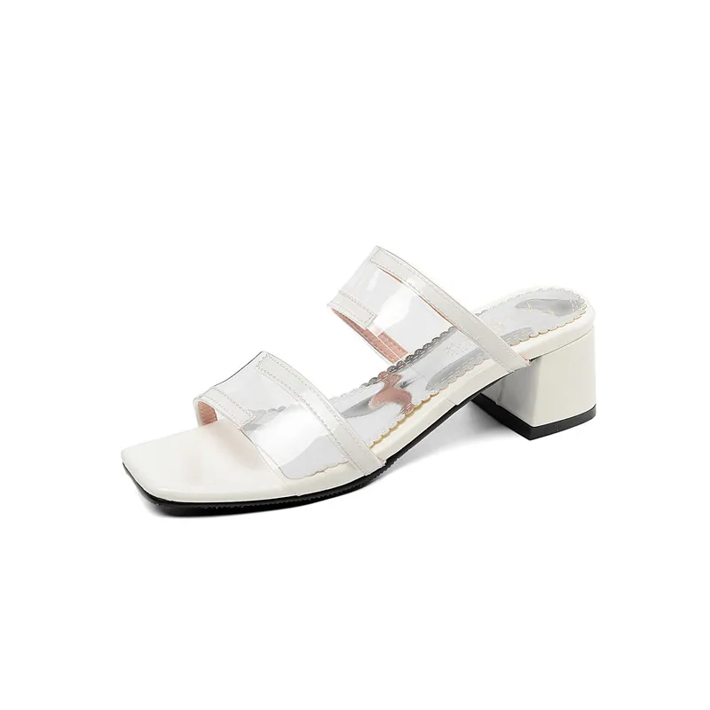 Женские босоножки без задника MORAZORA черные или белые вечерние из прозрачного